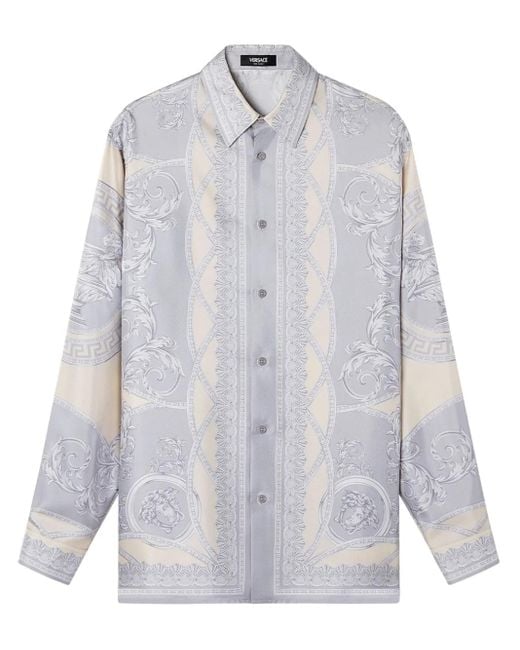 Versace Gray La Coupe Des Dieux Shirt for men