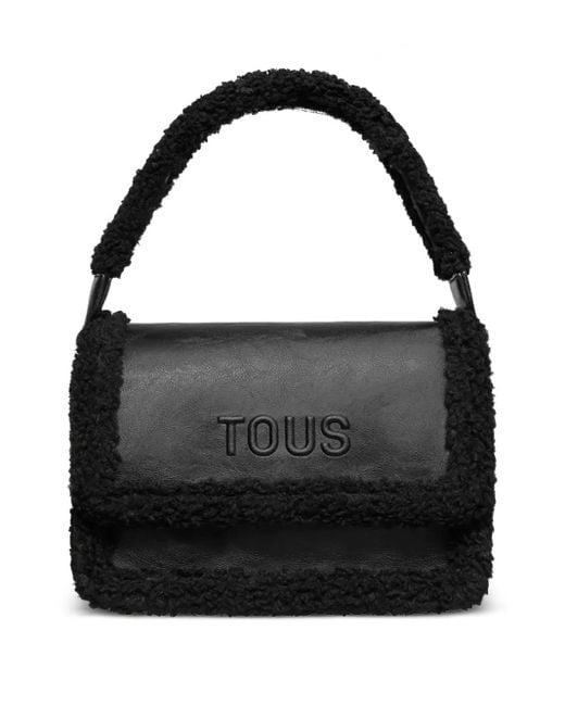 Tous ロゴエンボス ショルダーバッグ Black