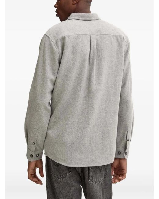 Bruuns Bazaar Gray Button-Fastening Pocket Shirt for men