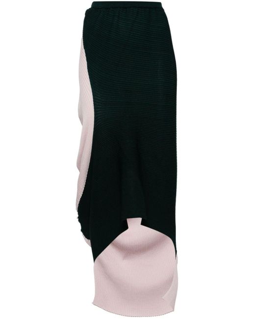Aerate asymmetric midi skirt di Issey Miyake in Black