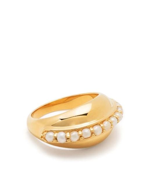 Missoma Metallic Dome Pearl Ring