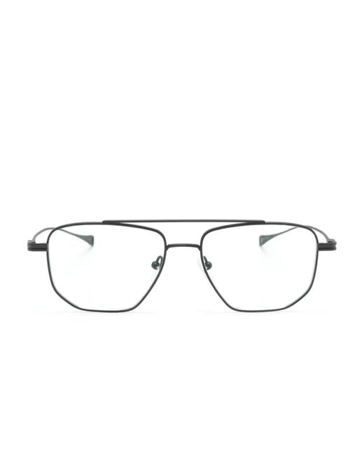 Dita Eyewear Black Matte Pilot-Frame Glasses