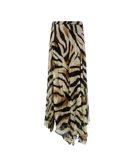 Mes Demoiselles White Susu Zebra-Print Elasticated Maxi Skirt
