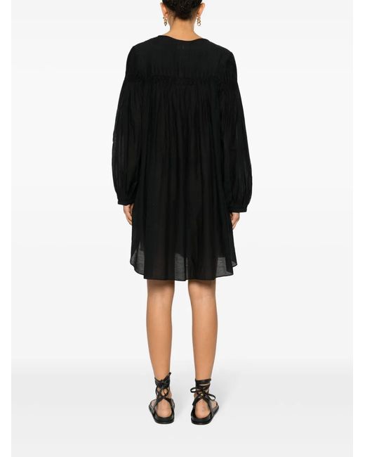 Isabel Marant Black Adeliani Cotton Blend Mini Dress
