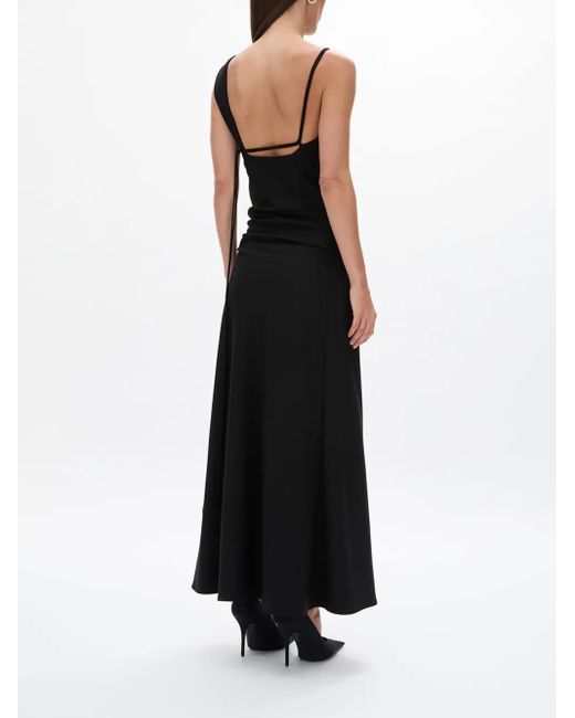 Rachel Gilbert Black Fitz Cut-Out Gathered Maxi Dress