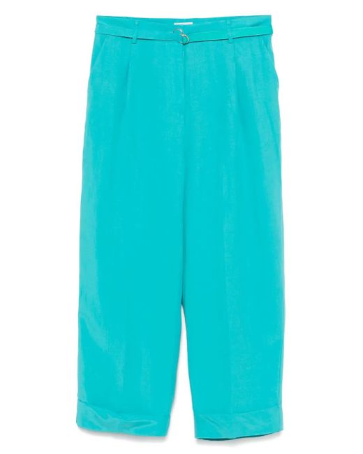 Liu Jo Broek Met Geplooid Detail in het Blue