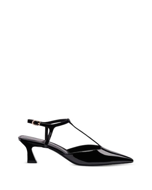 Stuart Weitzman Black Vinnie T-Strap Pumps