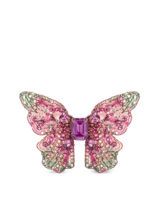 Jennifer Behr Pink Absolem Crystal Butterfly Hair Clip