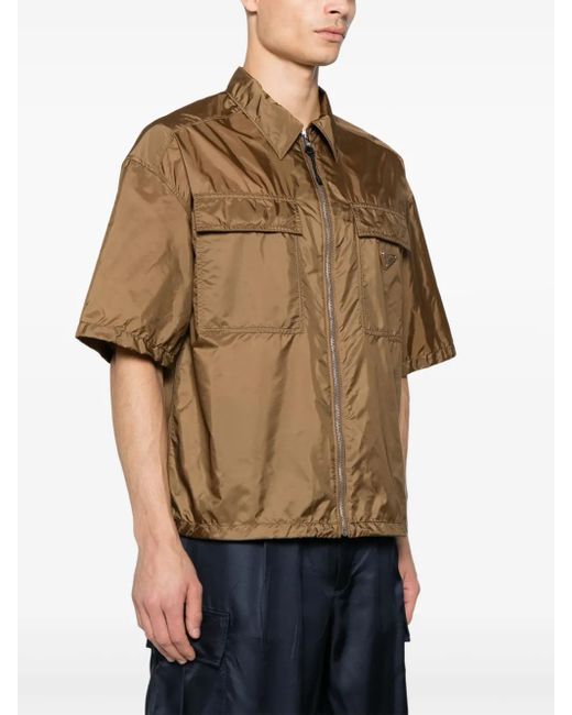 ■PRADA■ Nyron short-sleeve shirts Prada Re-Nylon Short-Sleeved Shirt | Saks Fifth Avenue