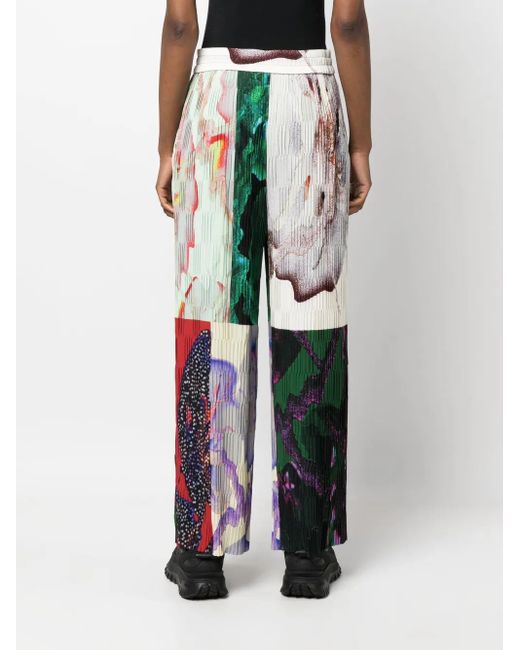 Henrik Vibskov White Grow Plissé-Effect Straight Trousers