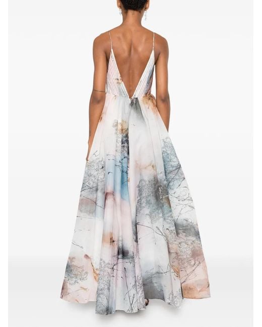 Aje. White Avery Avery Abstract-Print Gown