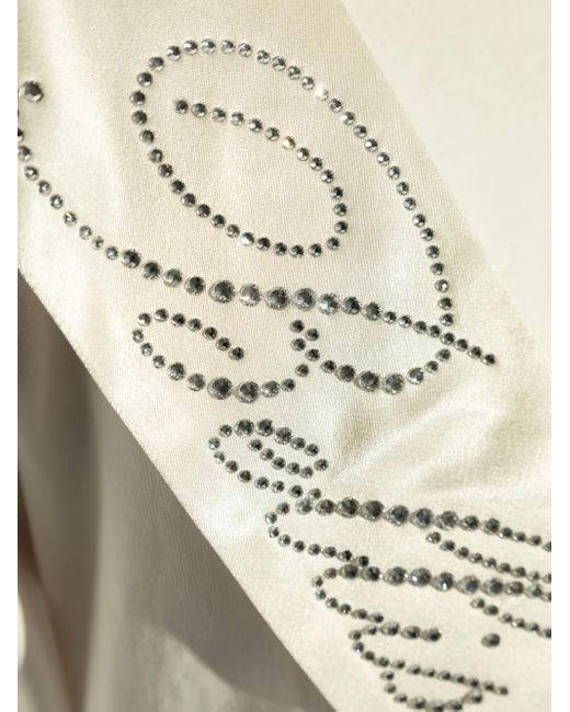 Blumarine T-Shirt Verfraaid Met Logo in het Natural