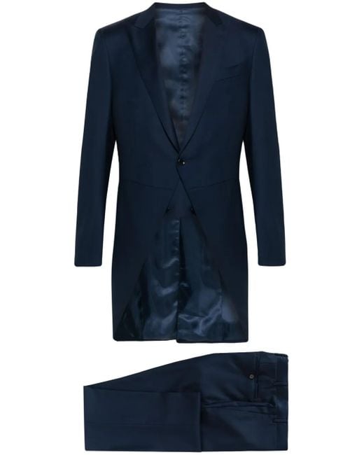 Canali Blue Single-Breasted Wool Suit for men