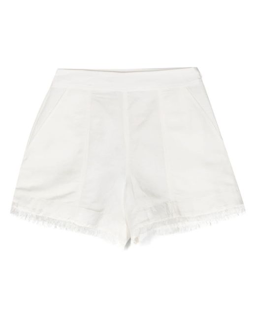 Jonathan Simkhai White Frayed Short Shorts