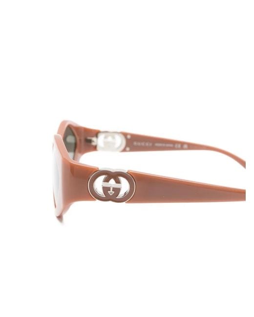 Gucci Brown Interlocking G Cat-Eye Sunglasses