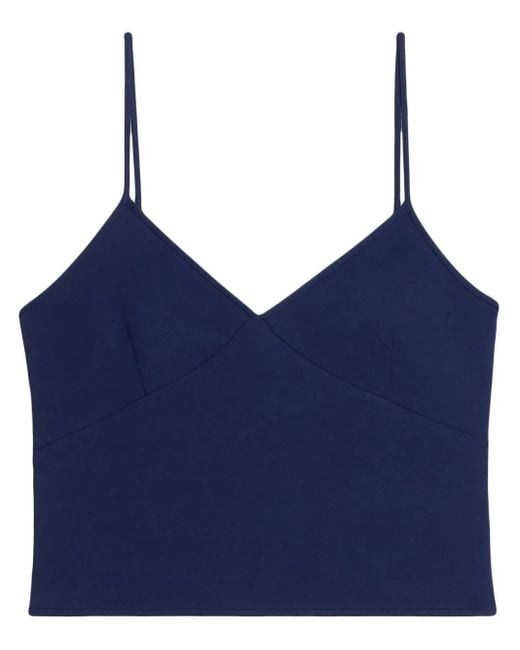 AMI Blue V Neck Tank Top