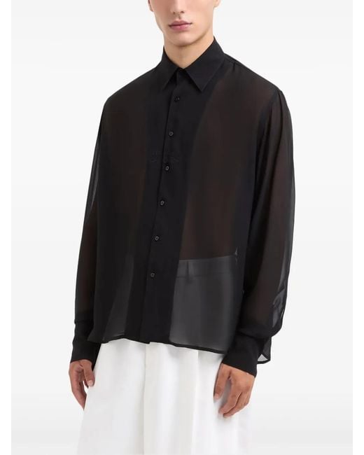 Gcds Black Georgette Shirt