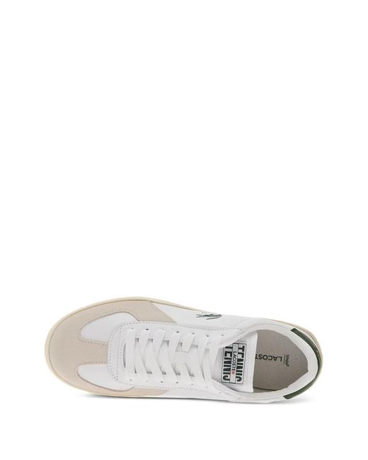 Lacoste White Logo-Patch Panelled Sneakers for men
