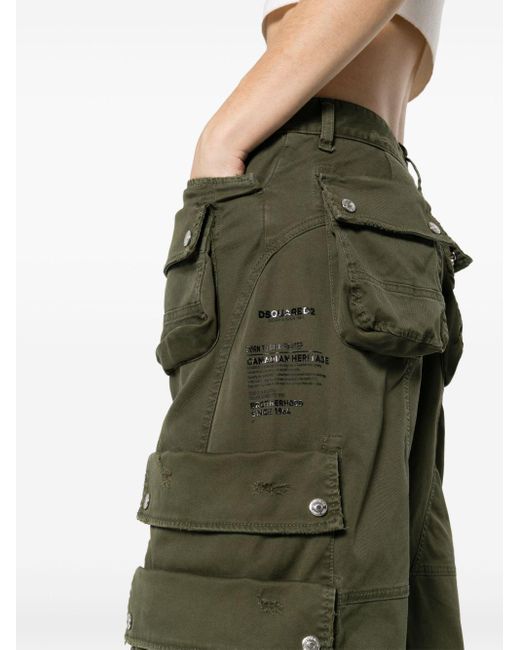 DSquared² Green Multi-pocket Cargo Trousers