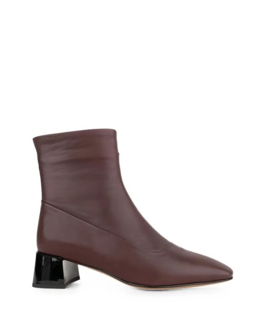 Linda Baumann Brown Block-Heel Ankle Boots
