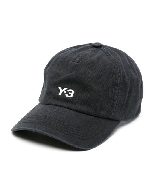 Y-3 Black Embroidered-logo Cotton Baseball Cap for men