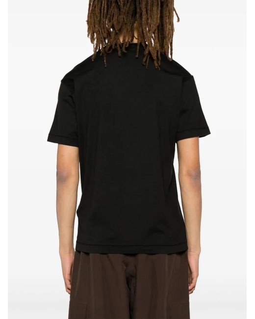 T-Shirt En Coton À Patch Logo Stone Island pour homme en coloris Black