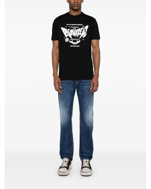 DSquared² Blue 642 Mid-Rise Straight-Leg Jeans for men