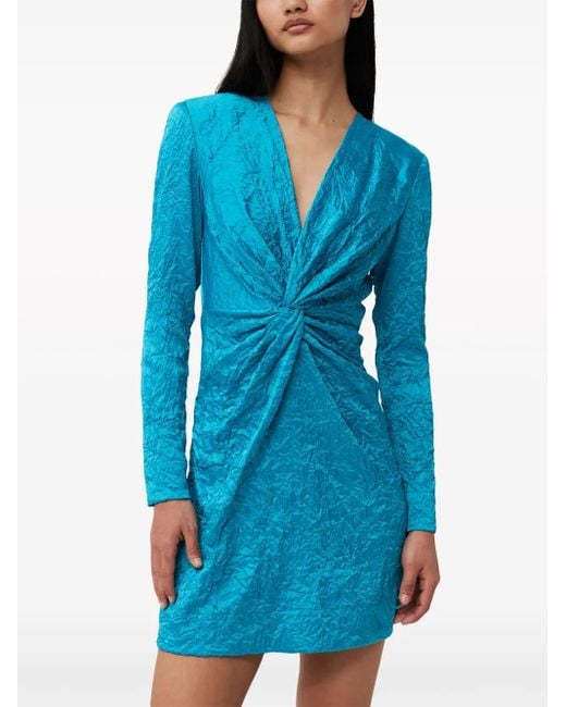 Ganni Blue Minikleid Aus Satin