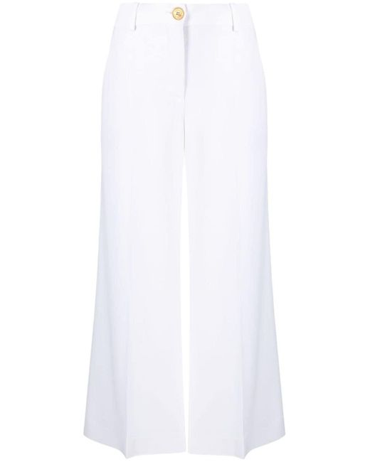 Moschino White Wide-leg Cropped Trousers