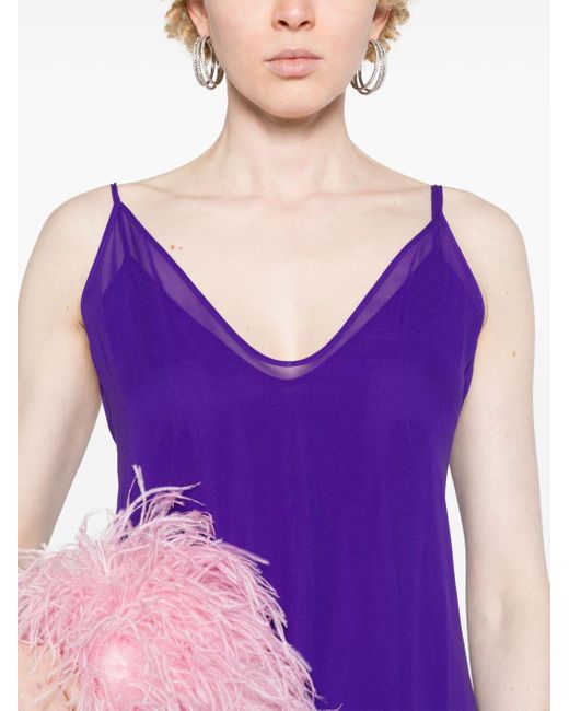 Max Mara Purple Jago Semi-sheer Silk Maxi Dress