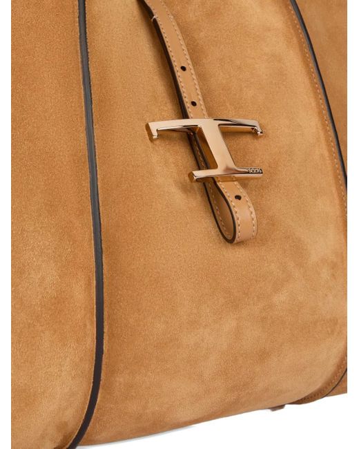 Tod's Brown T-Timeless Suede Shoulder Bag