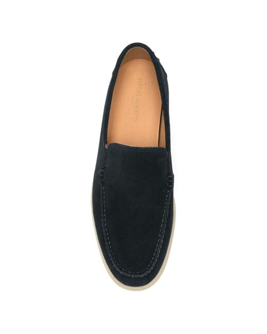 SERGIO MORETTI FIRENZE Blue Stud-Embellished Suede Loafers for men