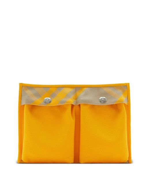 Burberry Yellow Two-tone Cotton Clutch Bag for men