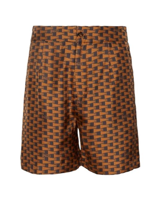 Bally Brown Patterned Shorts for men