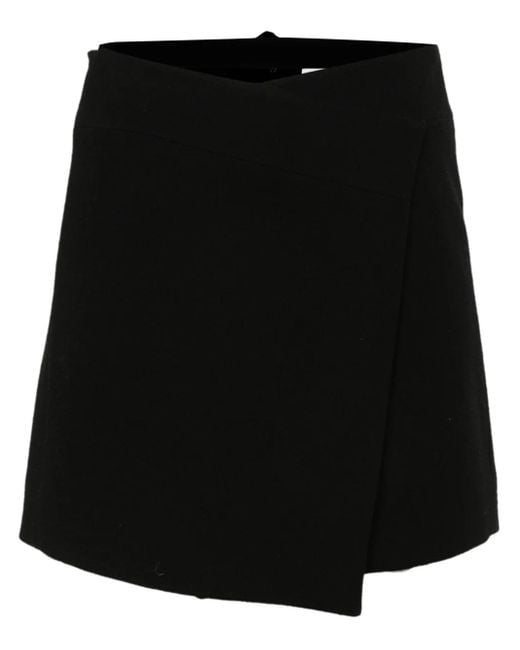 Patou Black Wraparound Mini Skirt