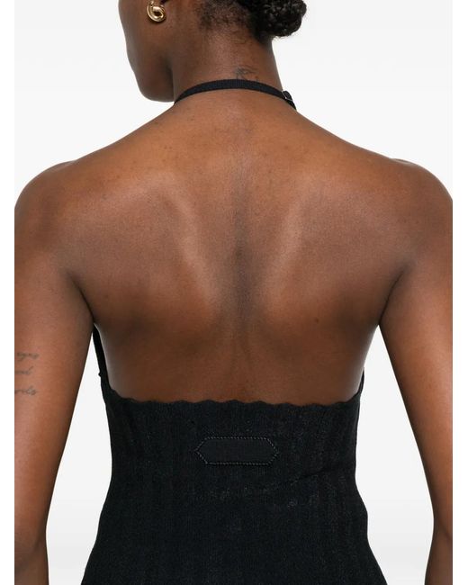 Jacquemus Top Met Gewelfde Afwerking En Halternek in het Black