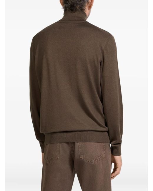 Zegna Rollkragenpullover aus Kaschmirgemisch in Brown für Herren