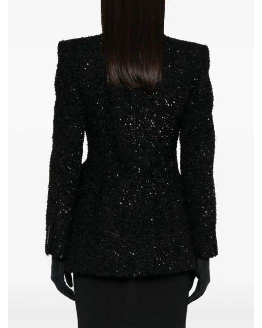 Balenciaga Black Chic Tweed Button-Up Jacket