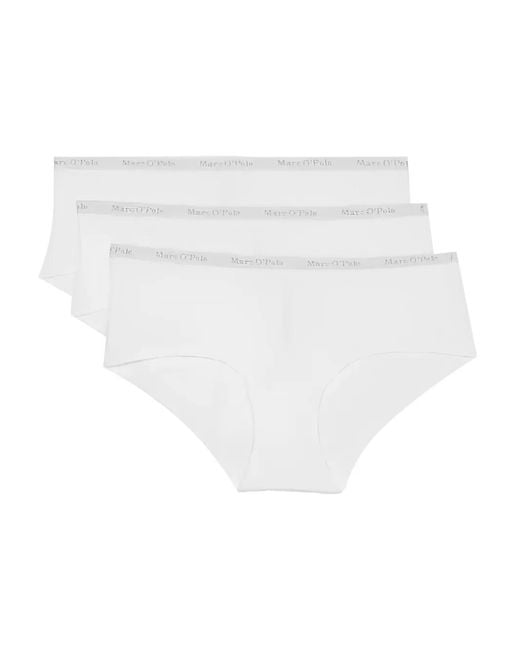 Marc O' Polo White Logo-Band Briefs (Pack Of Three)