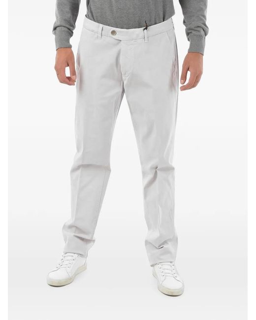 Corneliani Gray Stretch-Cotton Chino Trousers for men