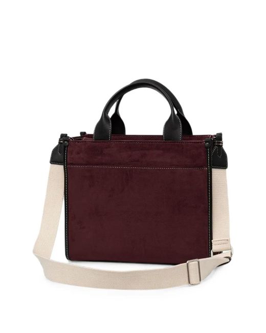 DKNY Purple Hadlee Logo-Patch Tote Bag