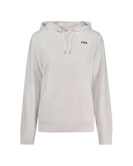 Fila White Logo-Patch Hoodie