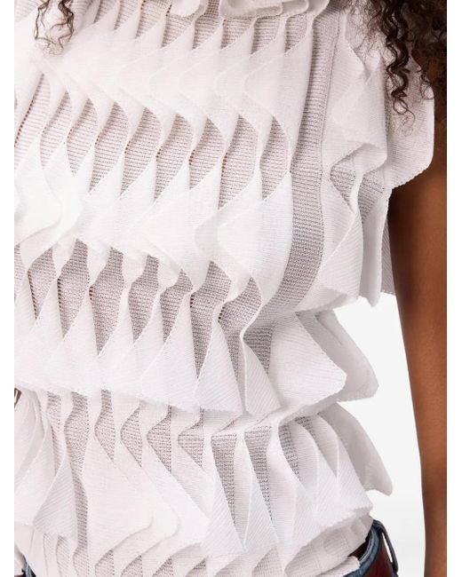Missoni ラッフル ノースリーブ ブラウス White
