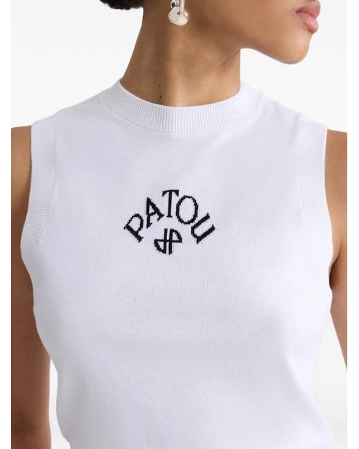 Patou White Sleeveless Knitted Top
