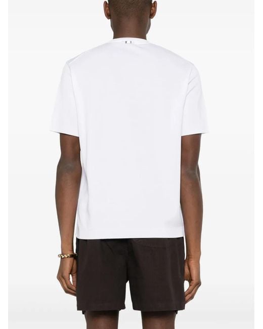 Herno White Round-Neck Cotton T-Shirt for men
