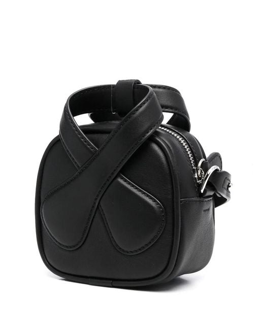 Courreges Black Loop Leather Crossbody Bag