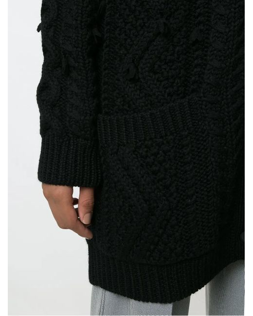 Valentino Garavani Black Cardigan Im Oversized-Look
