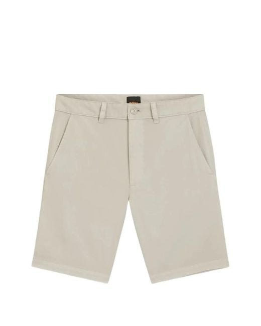 Boss White Slim-Fit Shorts for men