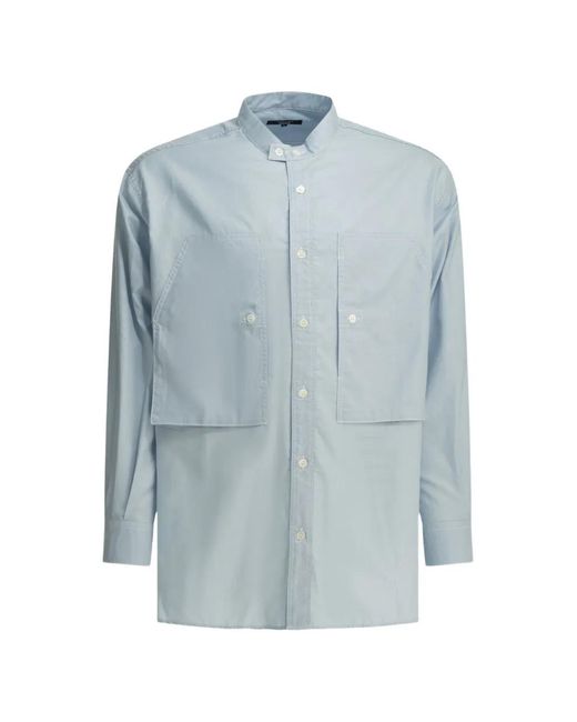 Comme des Garçons Blue Chemise À Col Officier Et Poche Plaquée for men