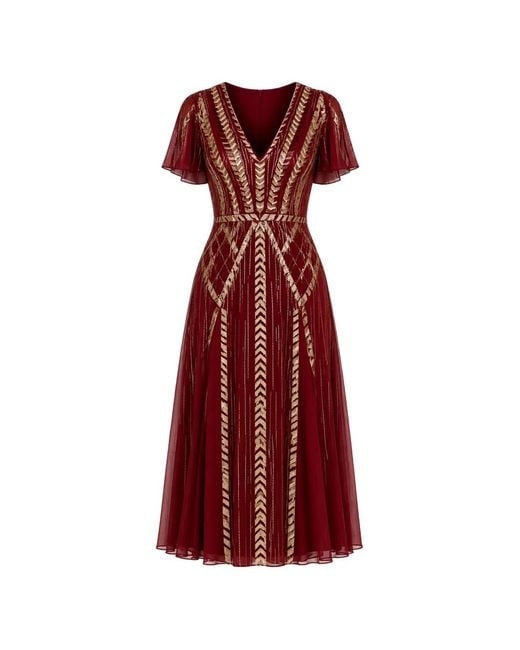 Temperley London Red Robe Mi-Longue Viola